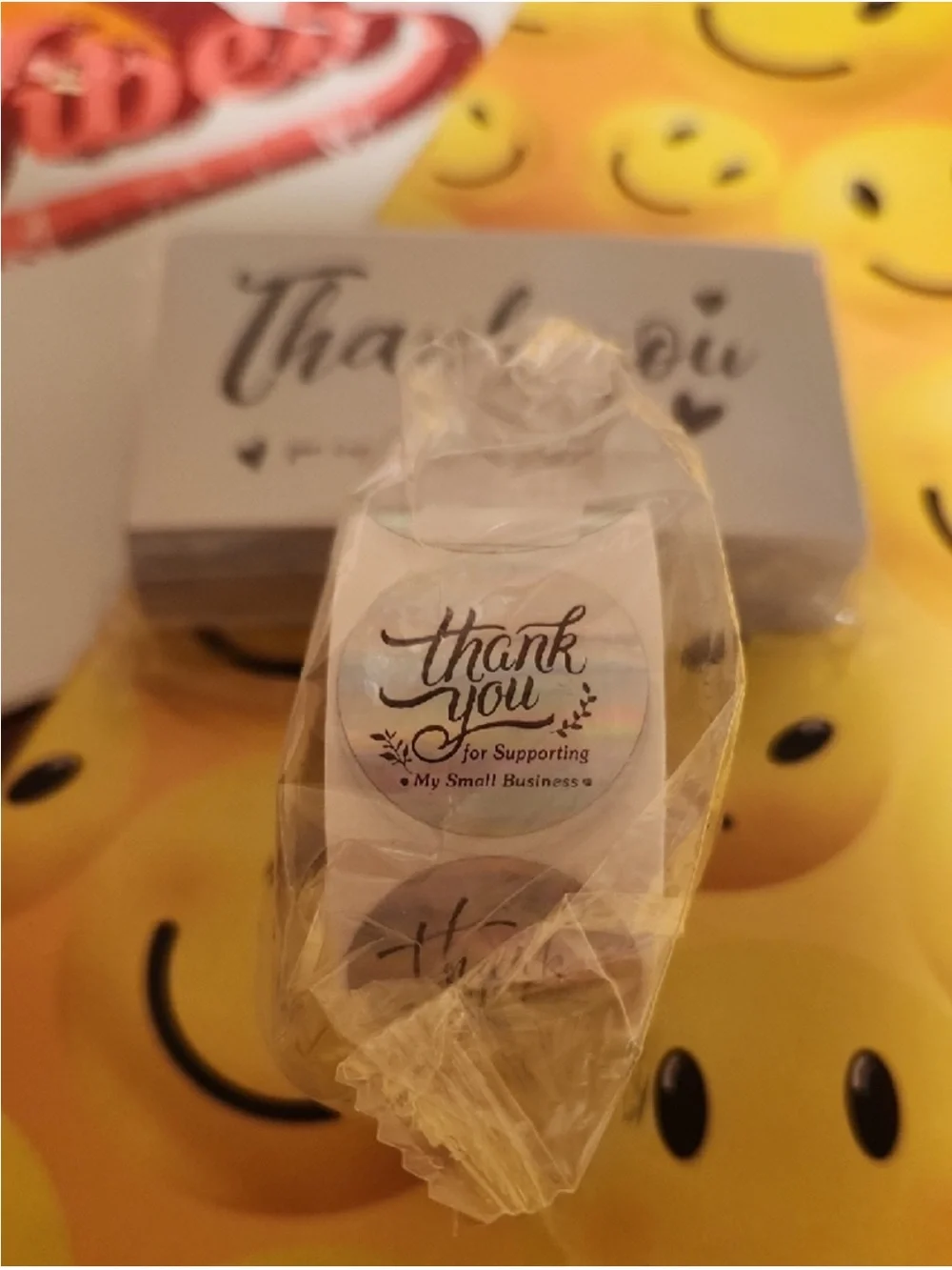 White Party Tote with Yellow Smiley Gift Bag